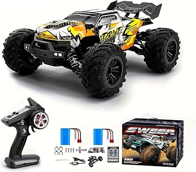 116 فرش سيارات RC سريعة للبالغين ماكس 43 MPH، 4 WD عالية السرعة جميع التضاريس RC الوحش الشاحنات، بطاريتين آخر 40 + Mins، هواية الطرق الوعرة سيارة التحكم عن بعد هدية للألعاب للأولاد