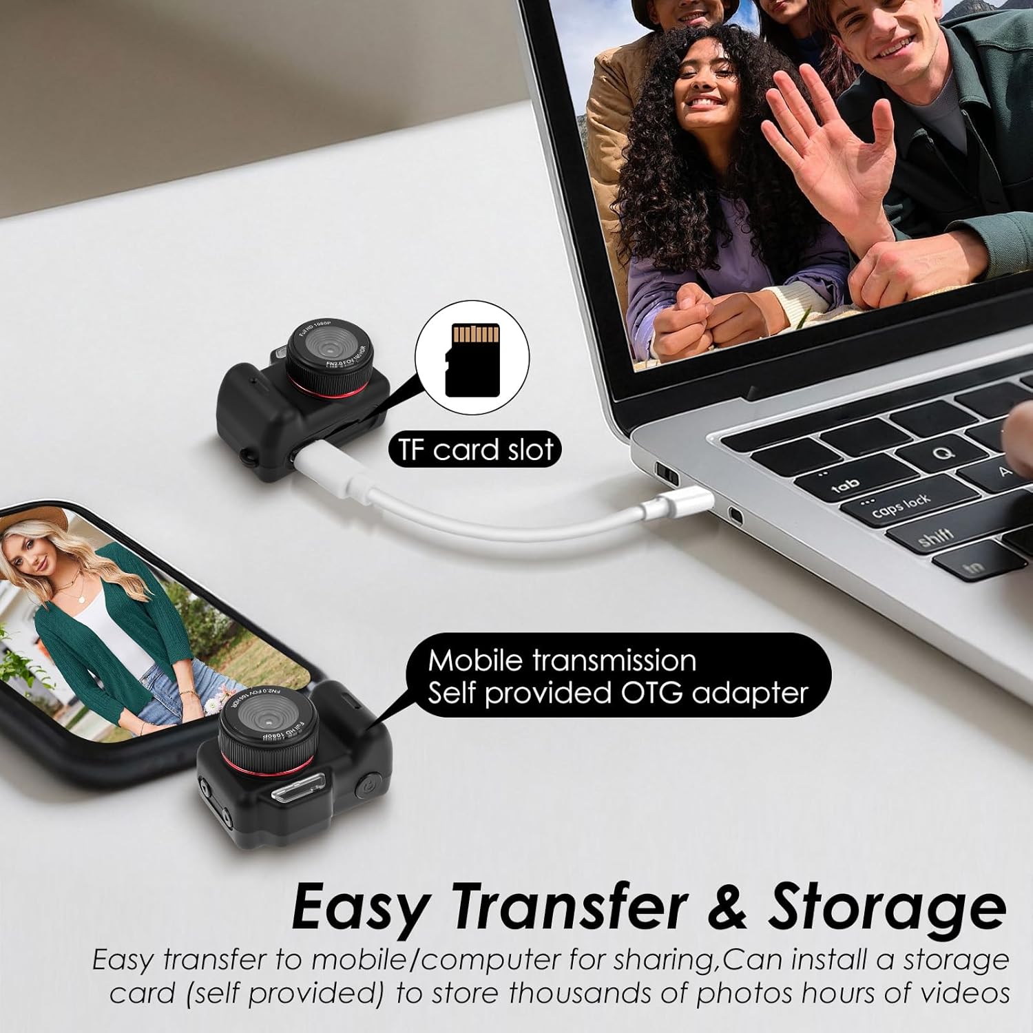 Mini Camera 1080P Video, Mini Keychain Digital Camera Pocket Size,Recorder with Long Battery Life for Traveling Party and Photography(Black)