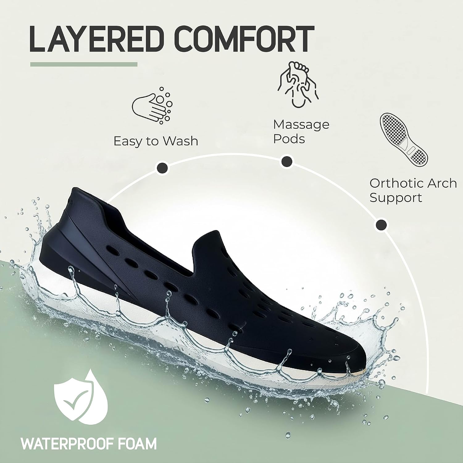 STRATO Swank Slip-On Sneakers for Men & Women | Lightweight Non-Slip Water Shoes | Casual, Outdoor & Beach Wear | Air-Light Comfort | Waterproof Sneakers