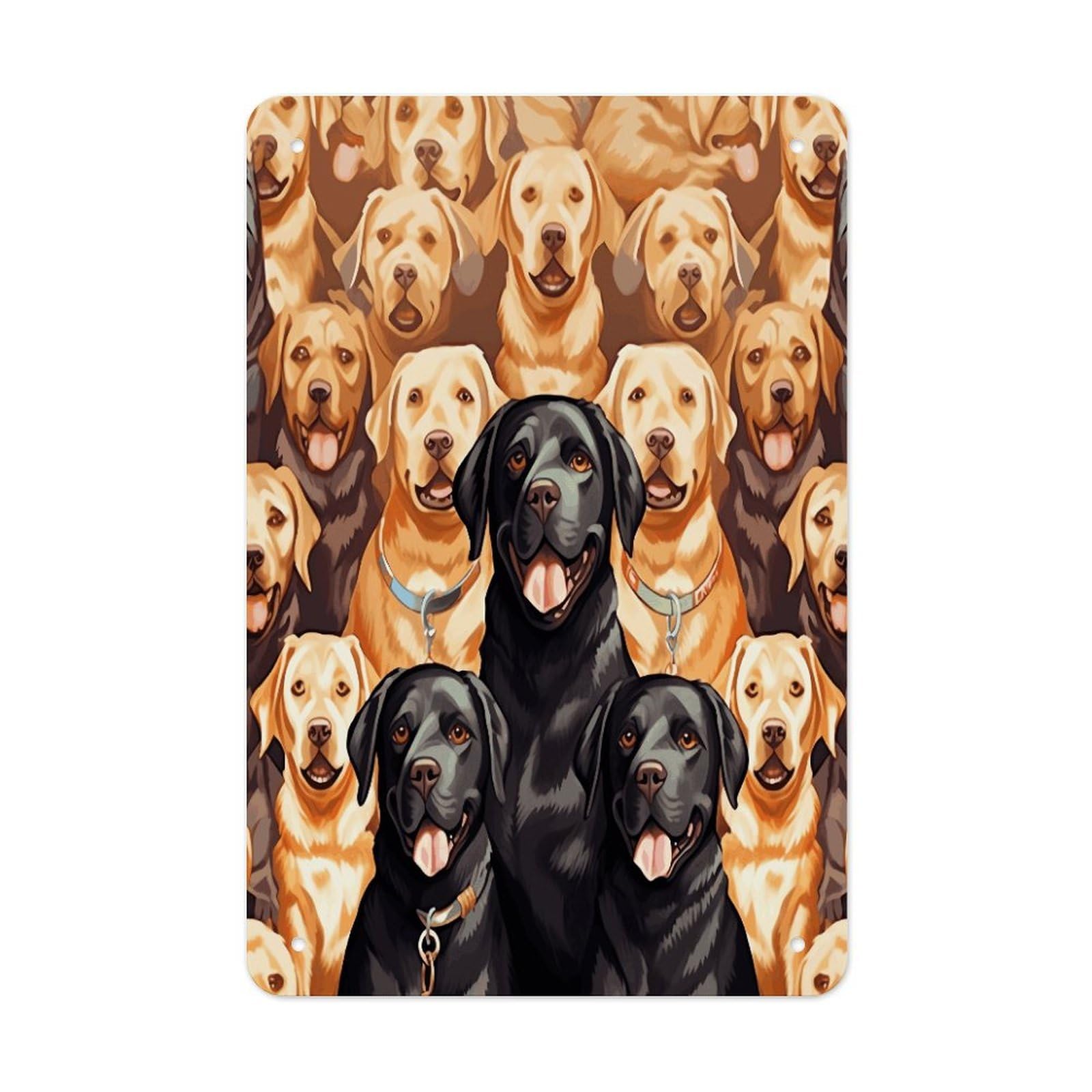 VstaDank Labrador Retriever Dogs Metal Tin Signs Personalized Wall Art Prints Decoration Art Poster Funny Vintage Tin Sign Iron Sheet Painting Metal Signboard Decor Painting for Wall Decor
