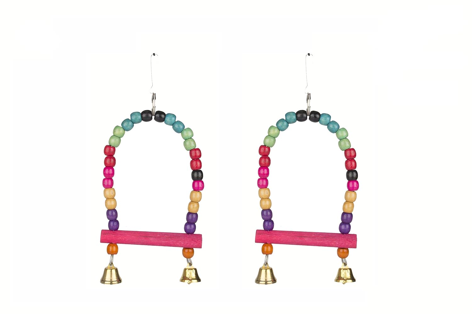 KSK Colorful Parrot Swing Wooden Bird Toy, Cage Accessories, Best for