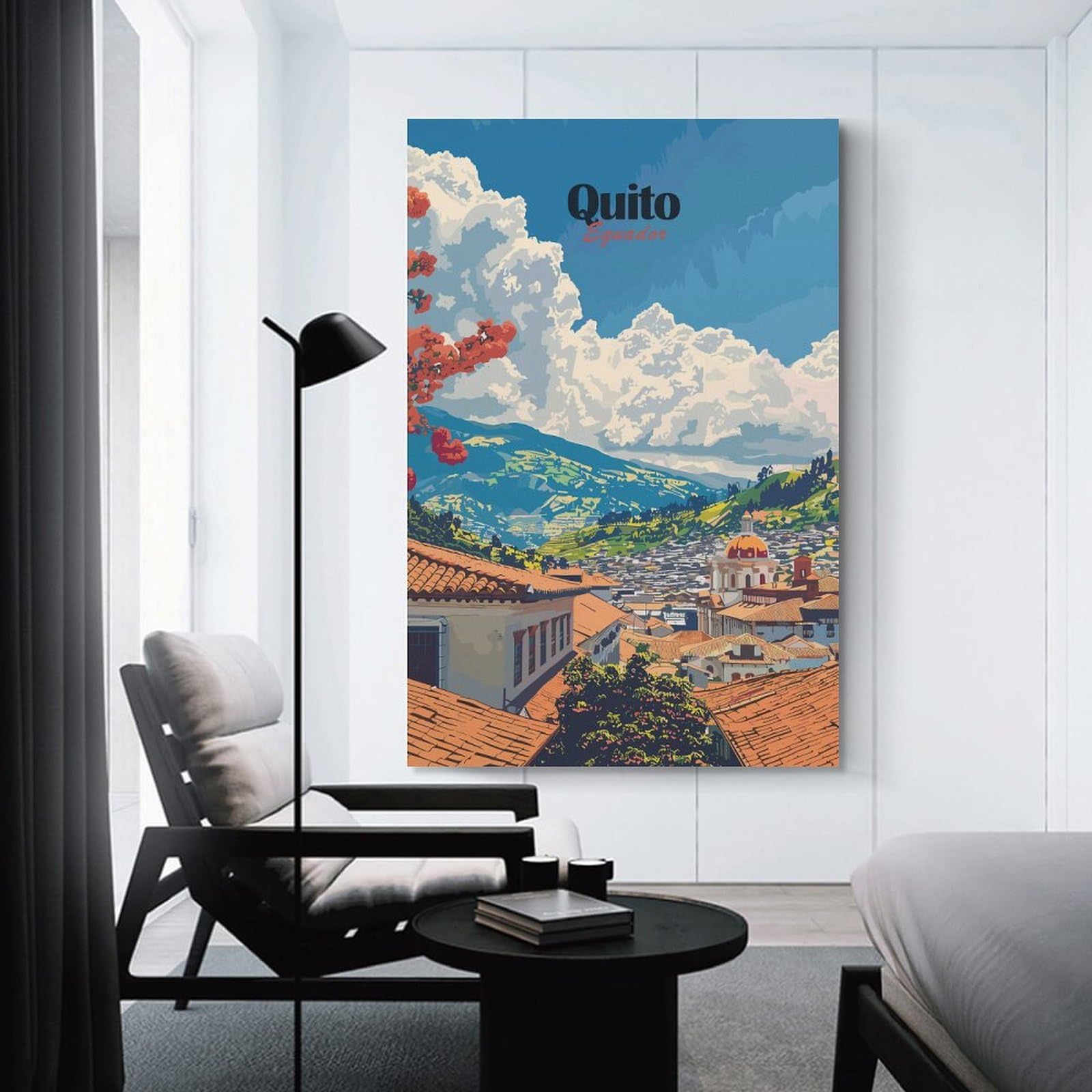 Junmoney Quito, Ecuador Travel Wall Art Print 24x36inch(60x90cm), for Hallway, Entryway Or Landing, Wall Decor to Refresh Empty Corners, for Cosy Room Updates