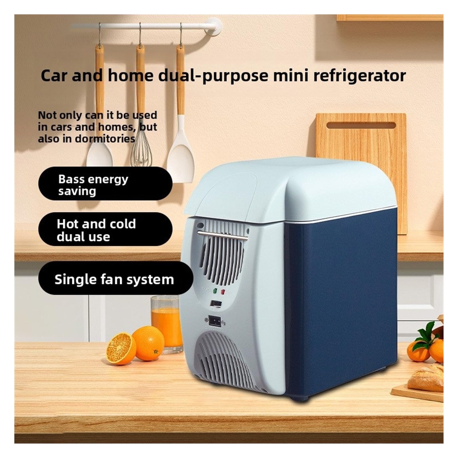 Refrigerador portátil semiconductor de 7,5 l for Coche, con función de frío y Calor, Multiusos, Mini refrigerador de 36 W y 12 V.