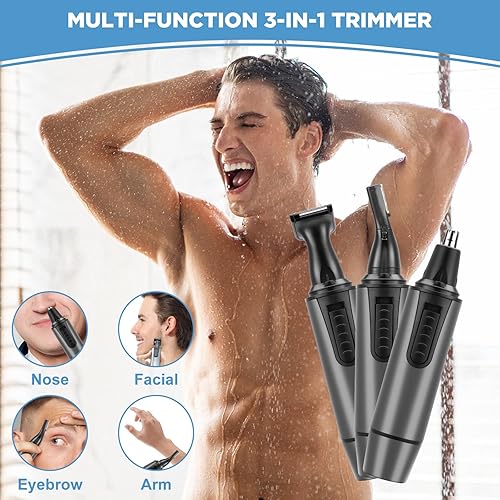 Miniatura 9 de AREYZIN Recortadora de pelo de nariz para mujer, recargable, para cejas y vello facial para hombres, recortadora de nariz profesional sin dolor con