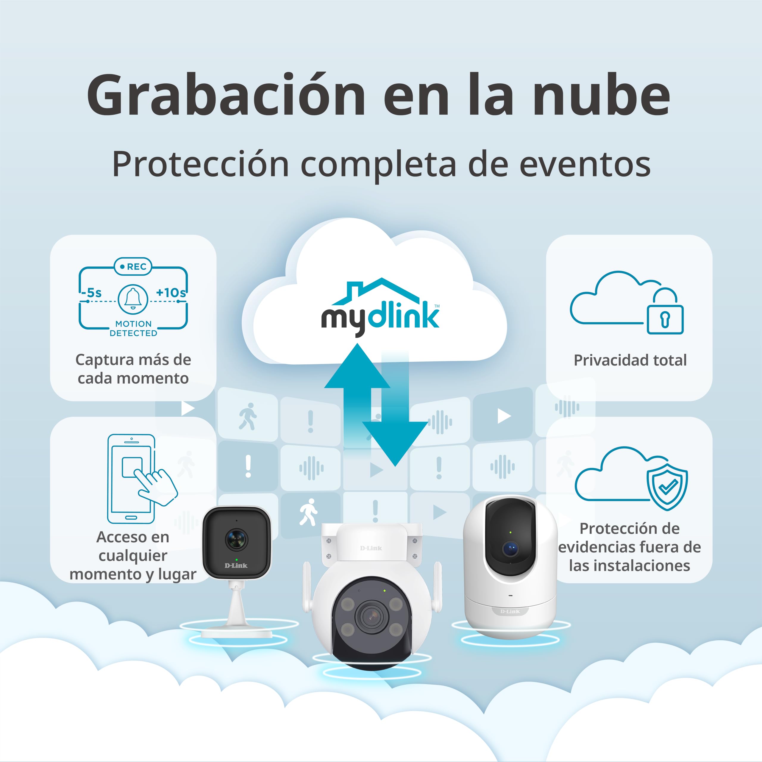 D-Link DCS-6013 Cámara Wi-Fi Interior 2K, Cámara de Seguridad 3MP con Detección Inteligente de Personas, Visión Nocturna, Audio Bidireccional, Alexa y Google