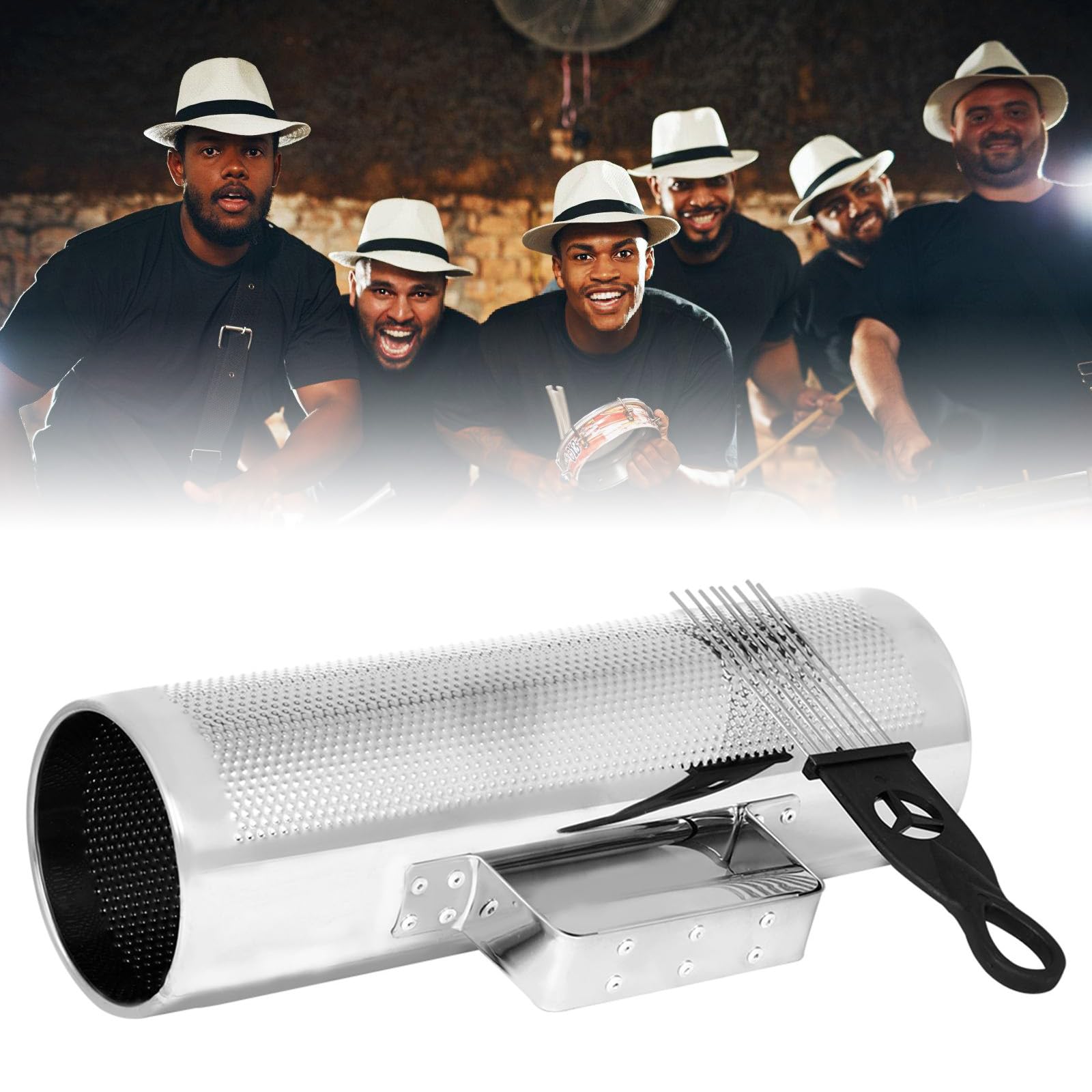 Metal Guiro Shaker Percussion Guiro Instrument With Scraper Percussion Instrument Band Accompaniment Guiro Latin Percuss