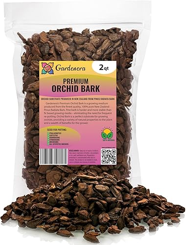GARDENERA New Zealand Pinus Radiata Bark - Corteza de pino orgánico mezclado a mano de Nueva Zelanda Orchiata para orquídeas - Chips medianos