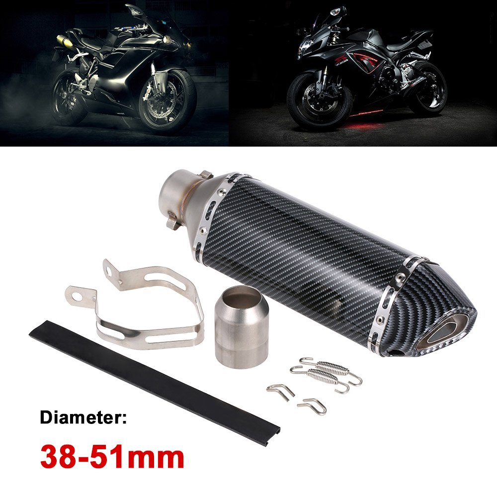 38-51mm Scarico del Silenziatore, Piccolo Hexagonv Obliquo Coda Rimuovi Silenziatore di Scarico per Moto ATV Universale