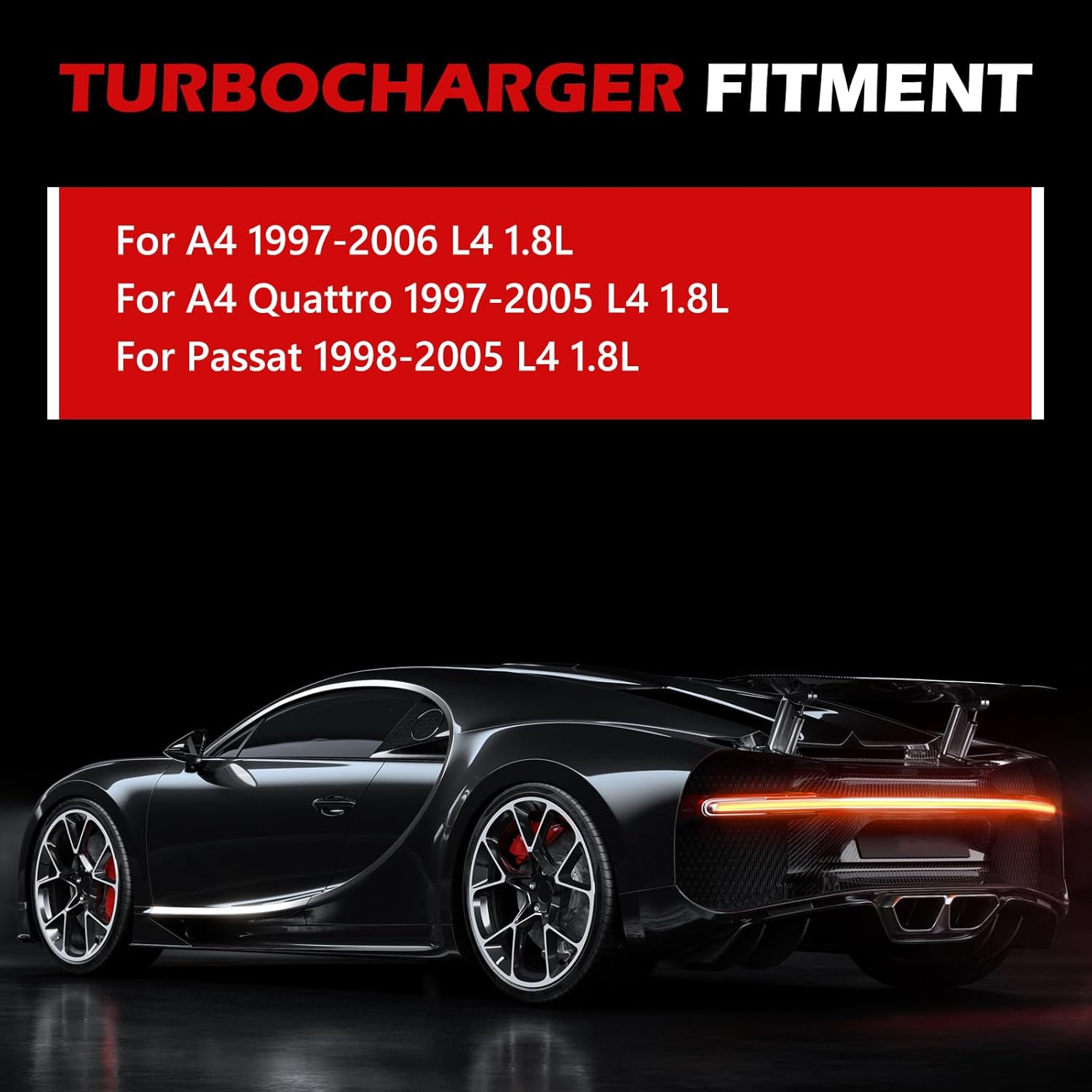 Turbo Turbocharger K03 Compatible with A4 1997-2006 L4 1.8L, A4 Quattro 1997-2005 L4 1.8L, Passat 1998-2005 L4 1.8L, Replaces# 058145703J 058145704N