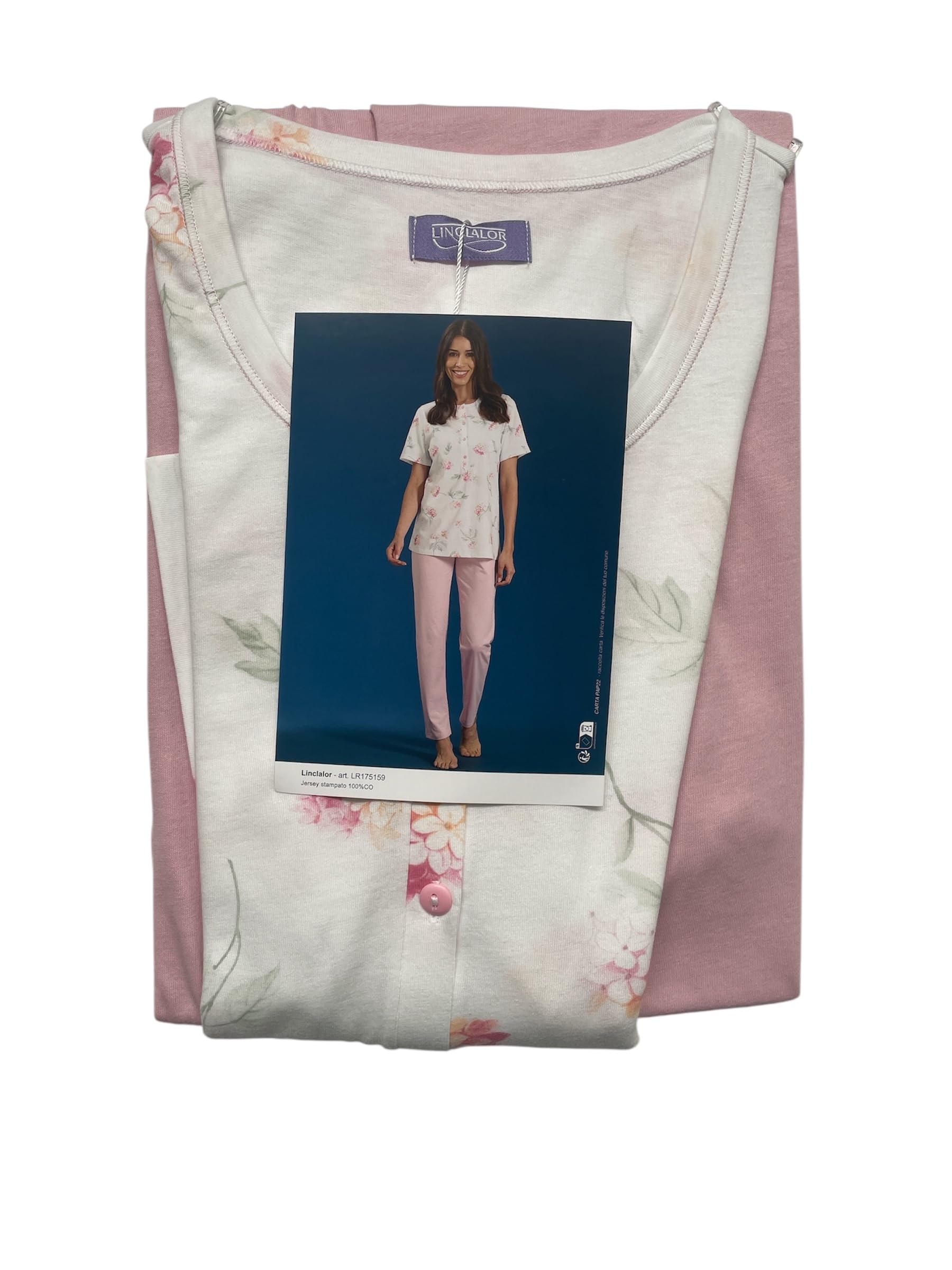 Linclalor PIGIAMA SERAFINO MANICA CORTA PANTALONE LUNGO COTONE 100%