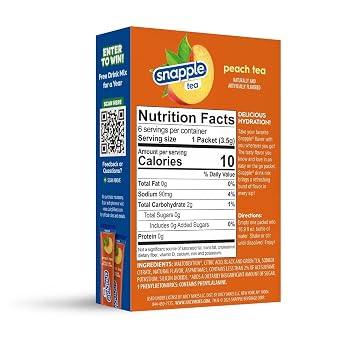 Snapple On The Go Sugar Free Diet Peach Tea Powdered Drink Mix 6 sticks per Box - Pack of 3 (3)