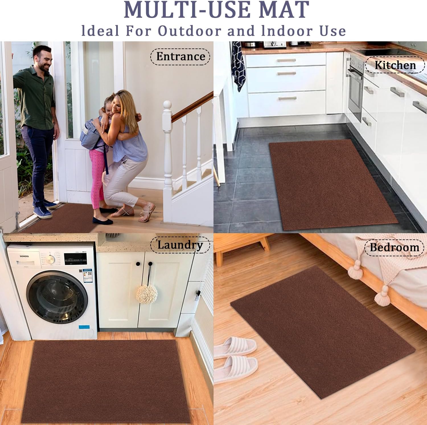 AAZZKANG Blank Doormat Outdoor Entrance Non Slip Front Door Mat 2-Pack Ultra Absorb Mud Easy to Clean Multi-Purpose Carpet for Patio,Garden,Home Large 36"x24"
