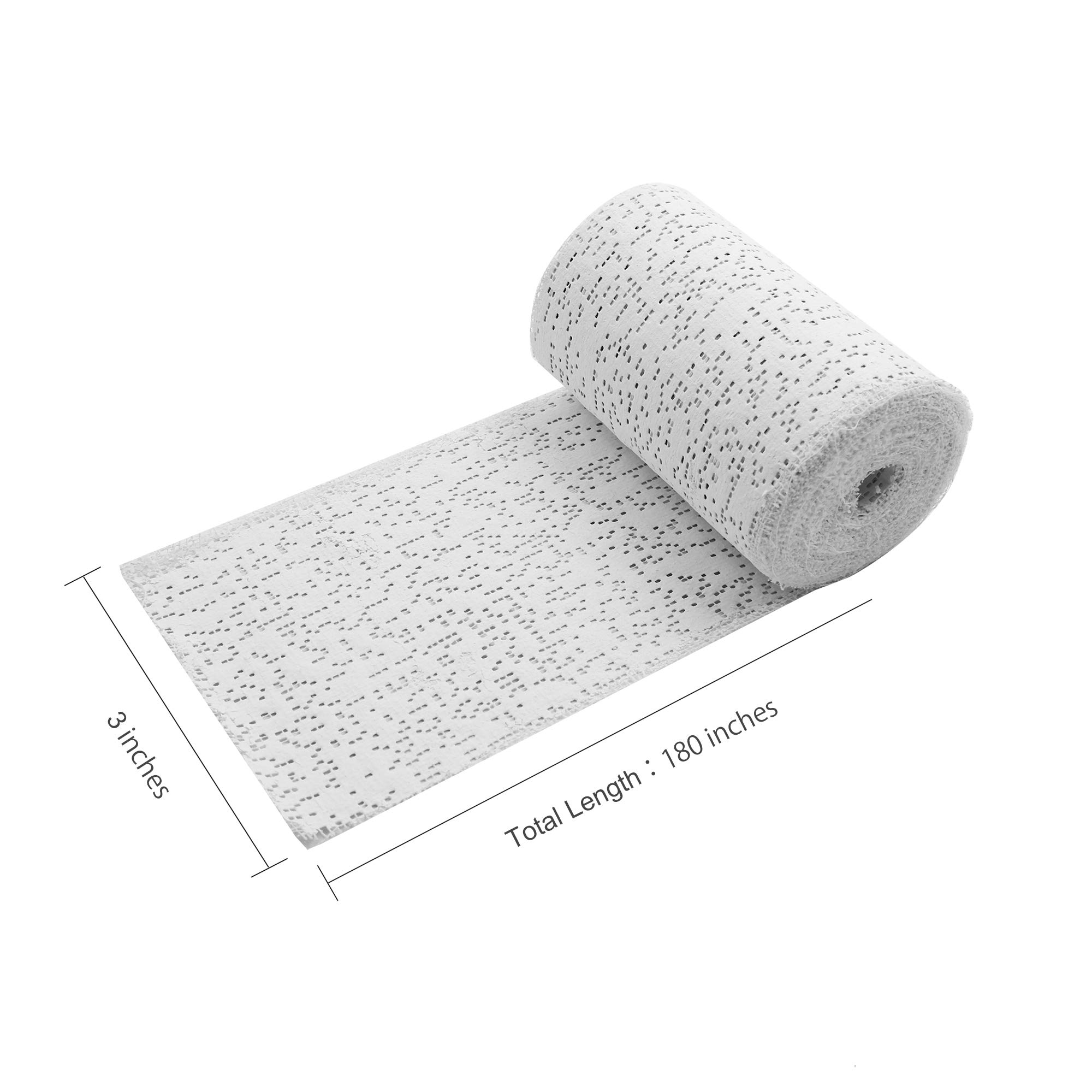 Plaster Gauze Bandage for Hobby Craft, Masks, Scenery, Arts and Crafts, Belly Cast - 3" x 180" (5yd) Gauze Bandage Roll (12 Pack)