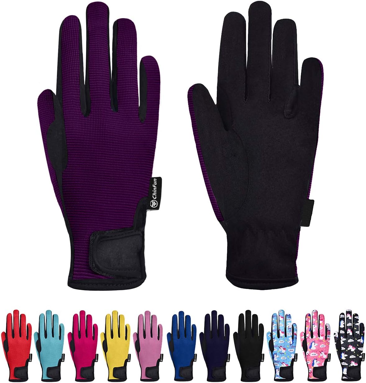 ChinFunKids Horse Riding Gloves Boys & Girls Equestrian Horseback Gloves Children Youth Outdoor Mitts Perfect for Biking Cycling Gardening