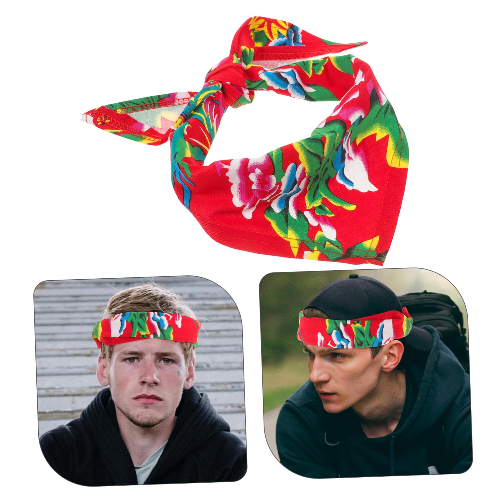 4 Pezzi Foulard Da Ciclismo All'Aperto Confortevole Ciclismo Headwrap Copricapo Da Stampa Floreale Bandana Floreale Bandana Da Equitazione Sport Moda a