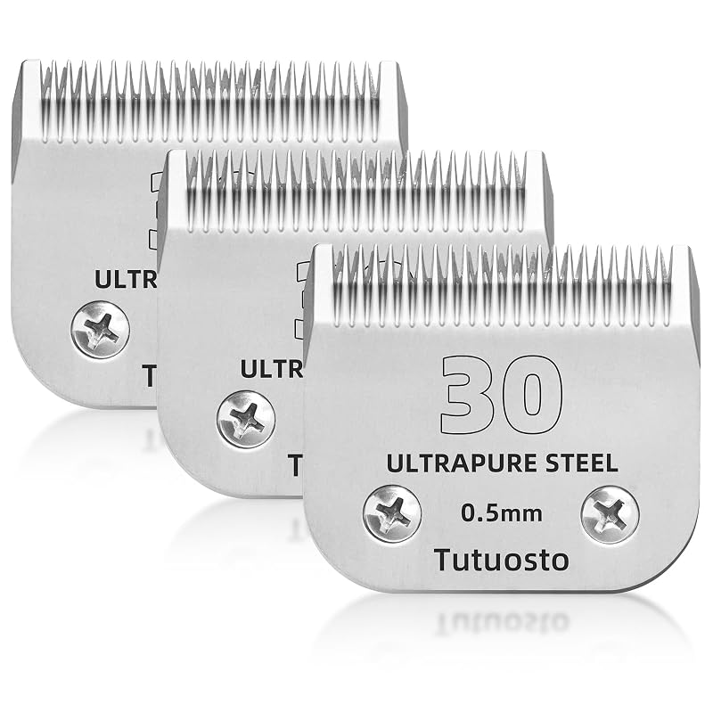 Lâminas de Reposição para Máquina de Tosa de Cães Tutuosto em Aço Inoxidável 30# 3PACK