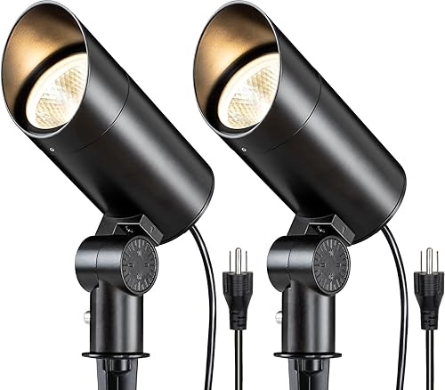 SUNVIE Foco LED de 30 W para exteriores, 120 V, 3000 LM, luz de poste de bandera ultra brillante con estaca de metal, luz de inundación blanca