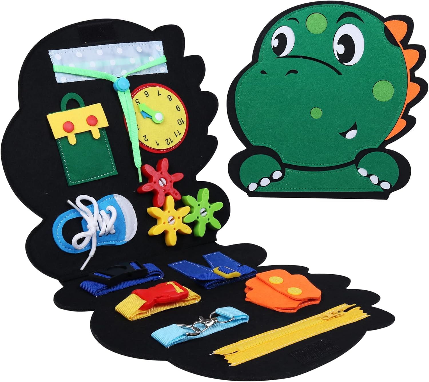BeFunky Busy Board Montessori Toys for Toddlers, Sensory Activity Board Toy, Travel Educational Learning Quiet Book, Preschool Developing Motor Skills Toys for Boys Girls (Dinosaur) (B0D8TMY8G6) Amazon Price History, Amazon Price Tracker