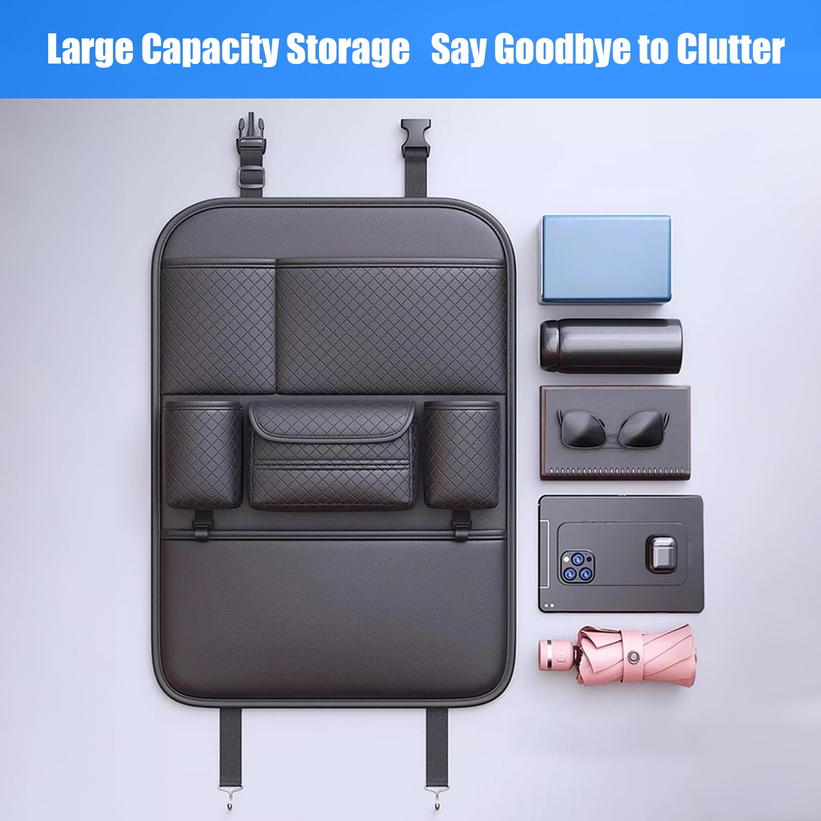 Organizzatore Auto Sedile Posteriore Grande Capacità Da Viaggio | Organizzatore Posteriore Con Paracalci Per Rimorchio Camper Camion Berlina Pick-up Tablet Giochi Snack