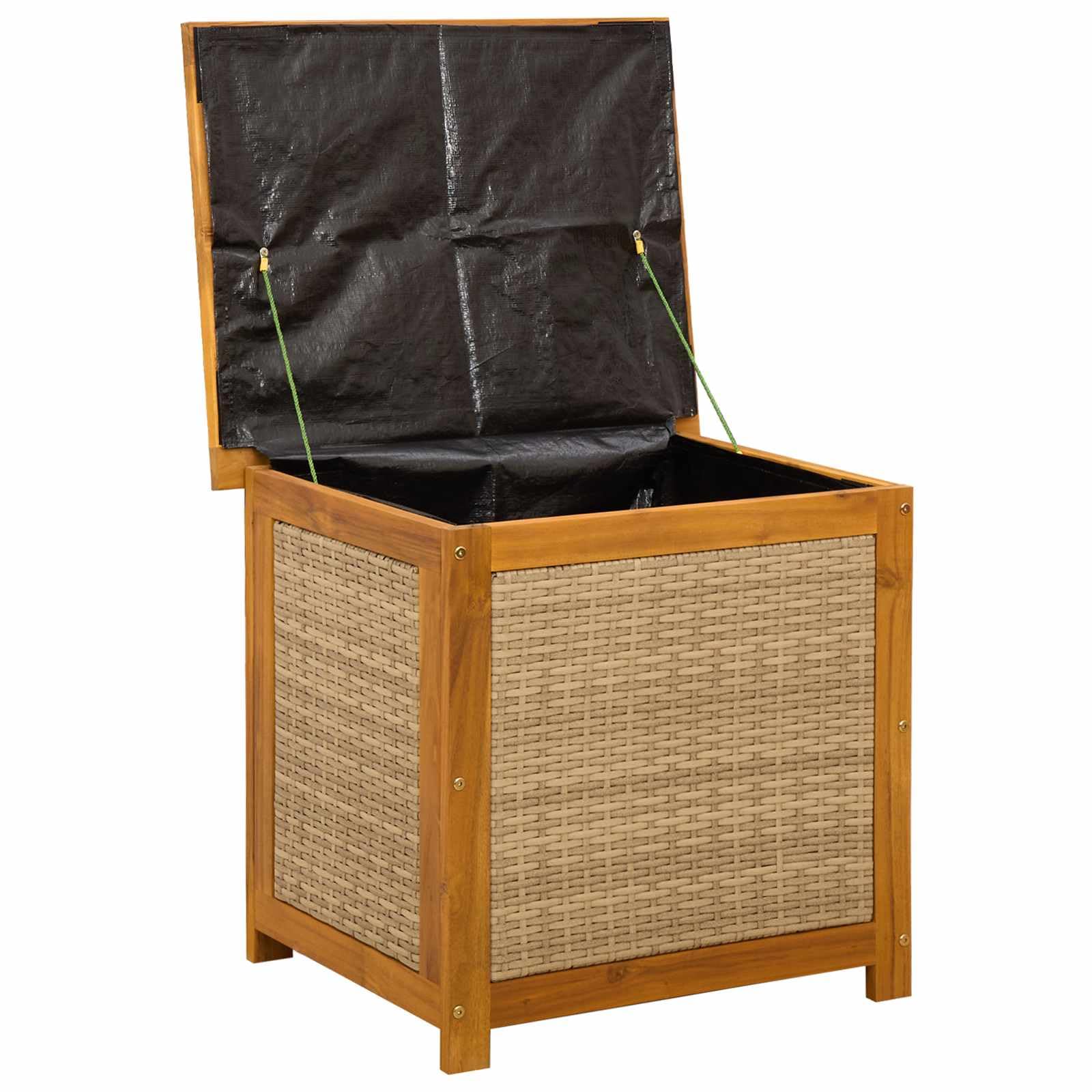 Hothingwell - Baúl para almacenaje exterior, 185 L, madera de acacia maciza