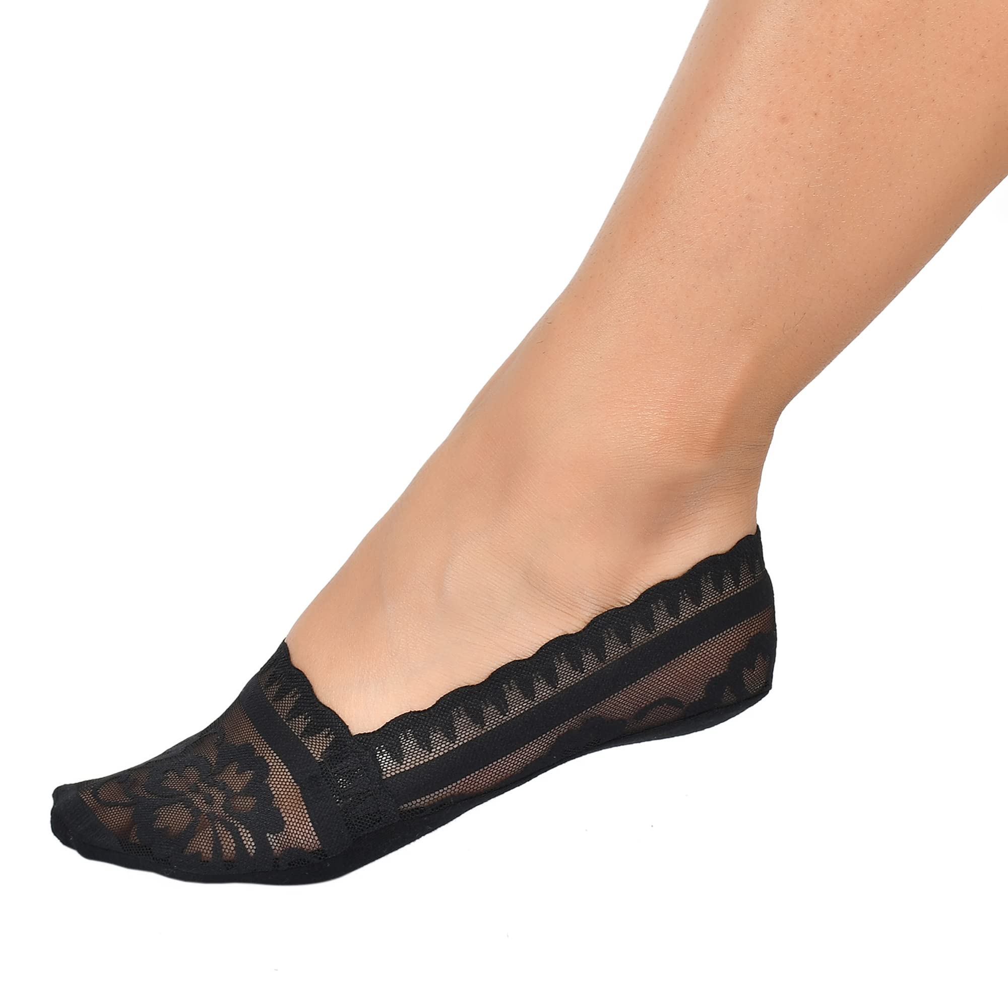 Multicolour Transparent Ankle Length Cotton Net Socks for Women and Girls, Stylish-image-6
