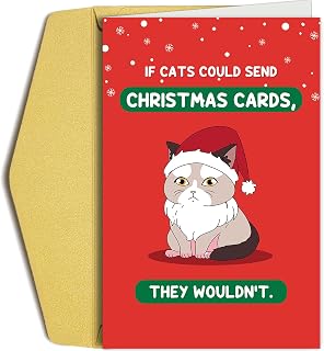 Funny Christmas Card for Cat Lover, Witty Cats Christmas Card for Friends, Hilarious Xmas Gift from Cat, If Cats Could Send Xmas Cards