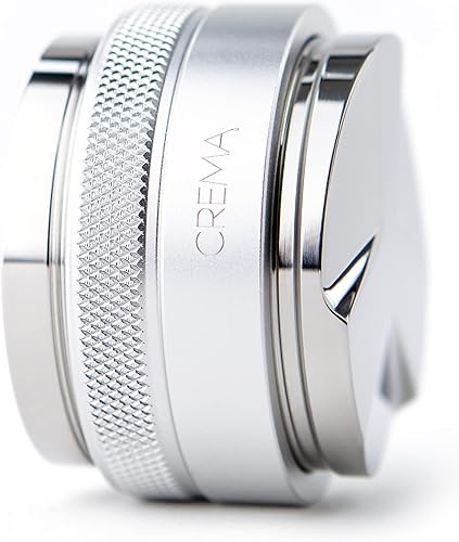 Crema Coffee Products 53.3mm Coffee DistributorLeveler & Hand Tamper Fits 54mm Breville Portafilters Double Sided, Adjustable Depth Beautiful