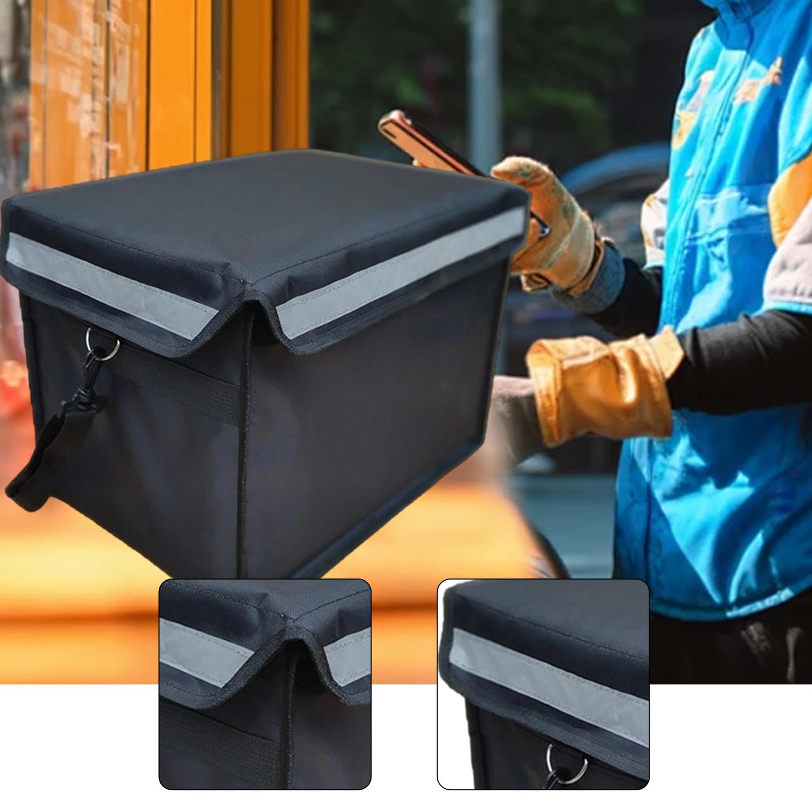 LOVIVER Caja isotérmica para Reparto de Comida de 30 litros, práctica, Impermeable, Mantiene Comida Caliente o fría. Contenedor para Reparto y, Sin Mango