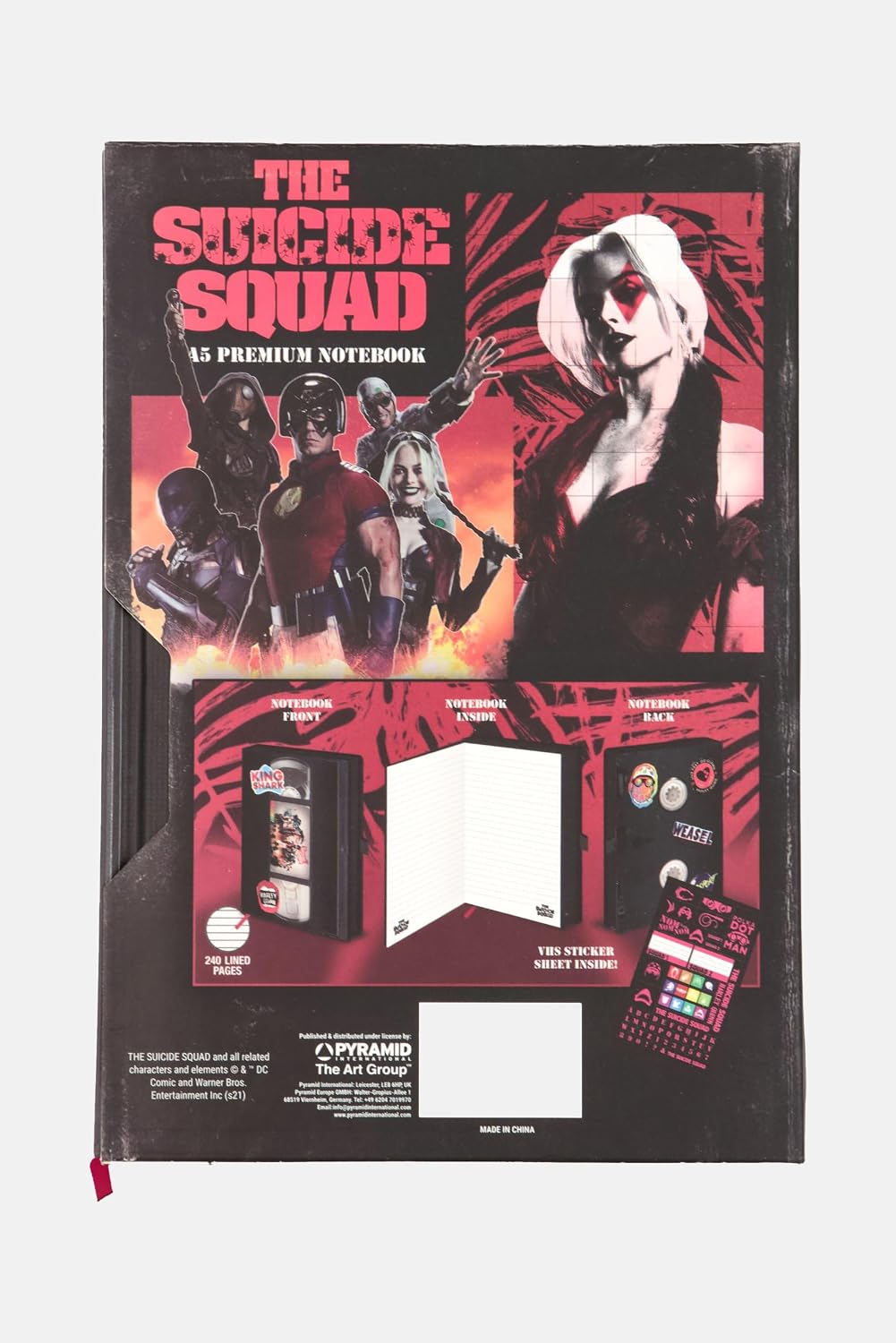 Pyramid International The Suicide Squad Notebook with VHS style Cover and Sticker Pack (King Shark Design) 15x2cm XX Lined Pages – Official Merchandise