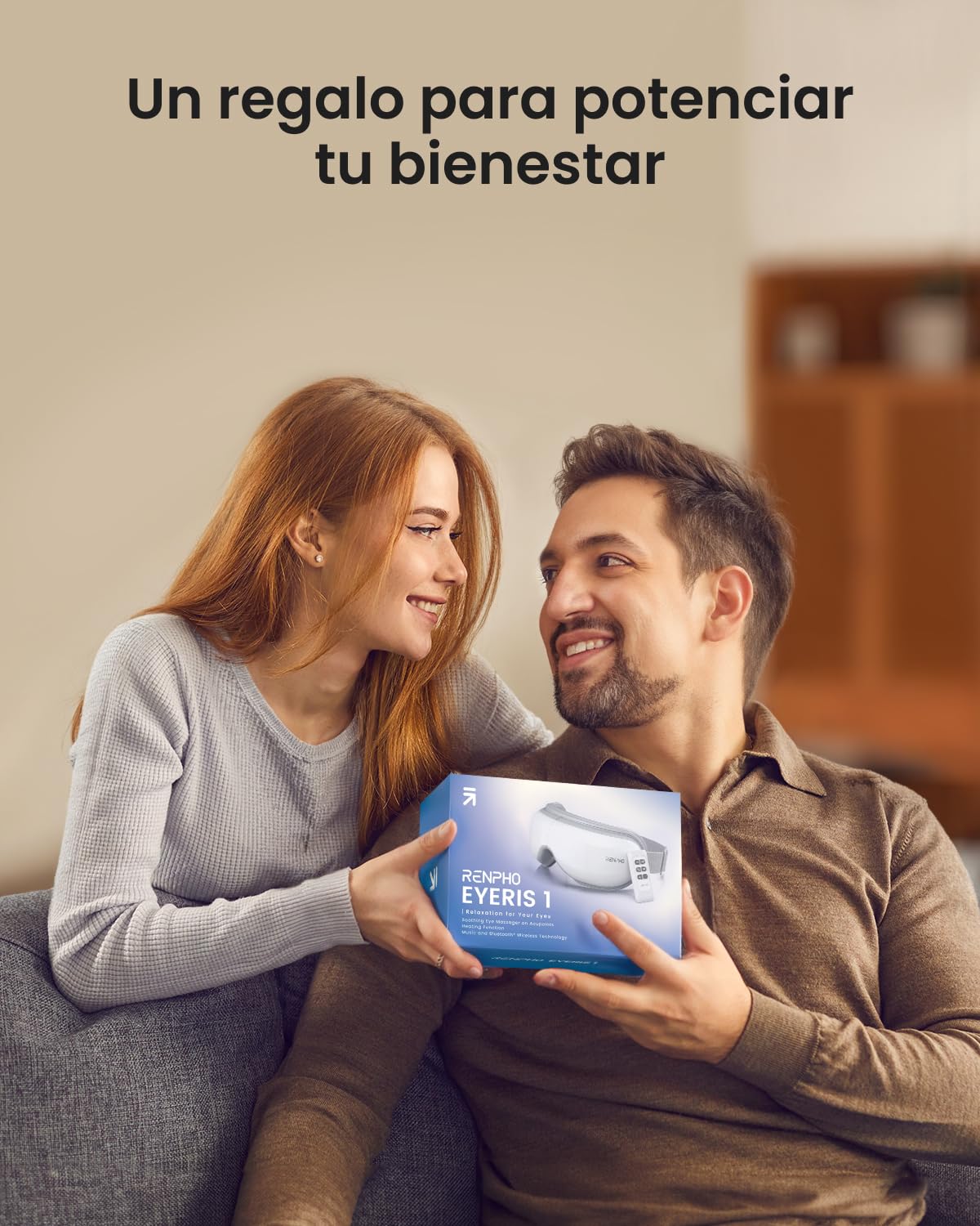 RENPHO Masajeador de ojos con control remoto y calor, Compresión de aire, masajear ojos para aliviar la tensión ocular, Círculos oscuros Bolsas de ojos, Mejorar el sueño, Regalos Originales para Mujer