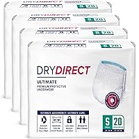 Dry Direct Ultimate Max Absorbency Adult Incontinence Underwear Small Case of 80 Made in USA