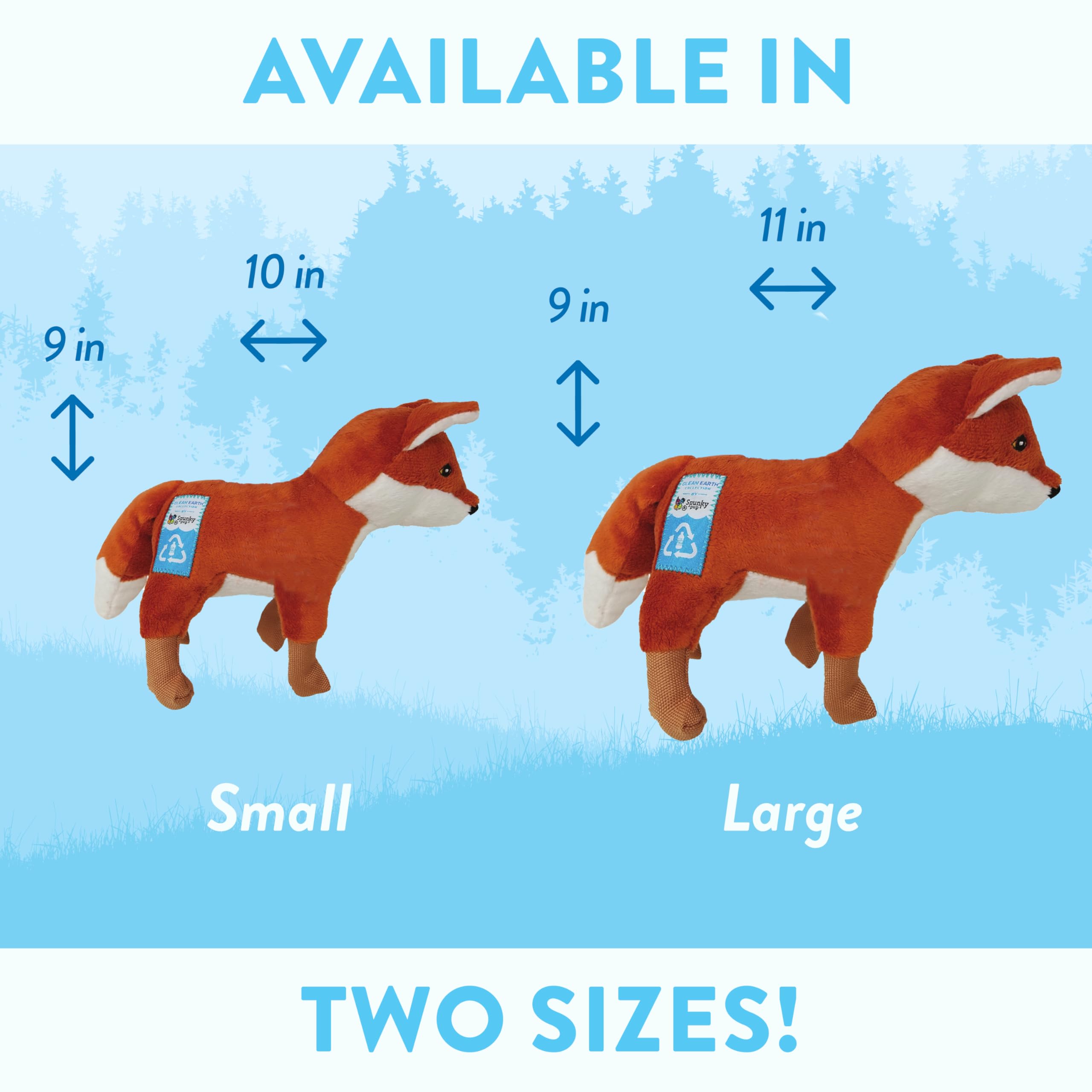 Amazon.com: Spunky Pup Clean Earth Plush Fox | Made from 100
