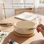 ZOUTOG Succulent Pots,6 Inch Succulent Planters with Drainage and Tray,White Ceramic Planters for Indoor Plants,Round Flower Plant Pots,Pack of 2