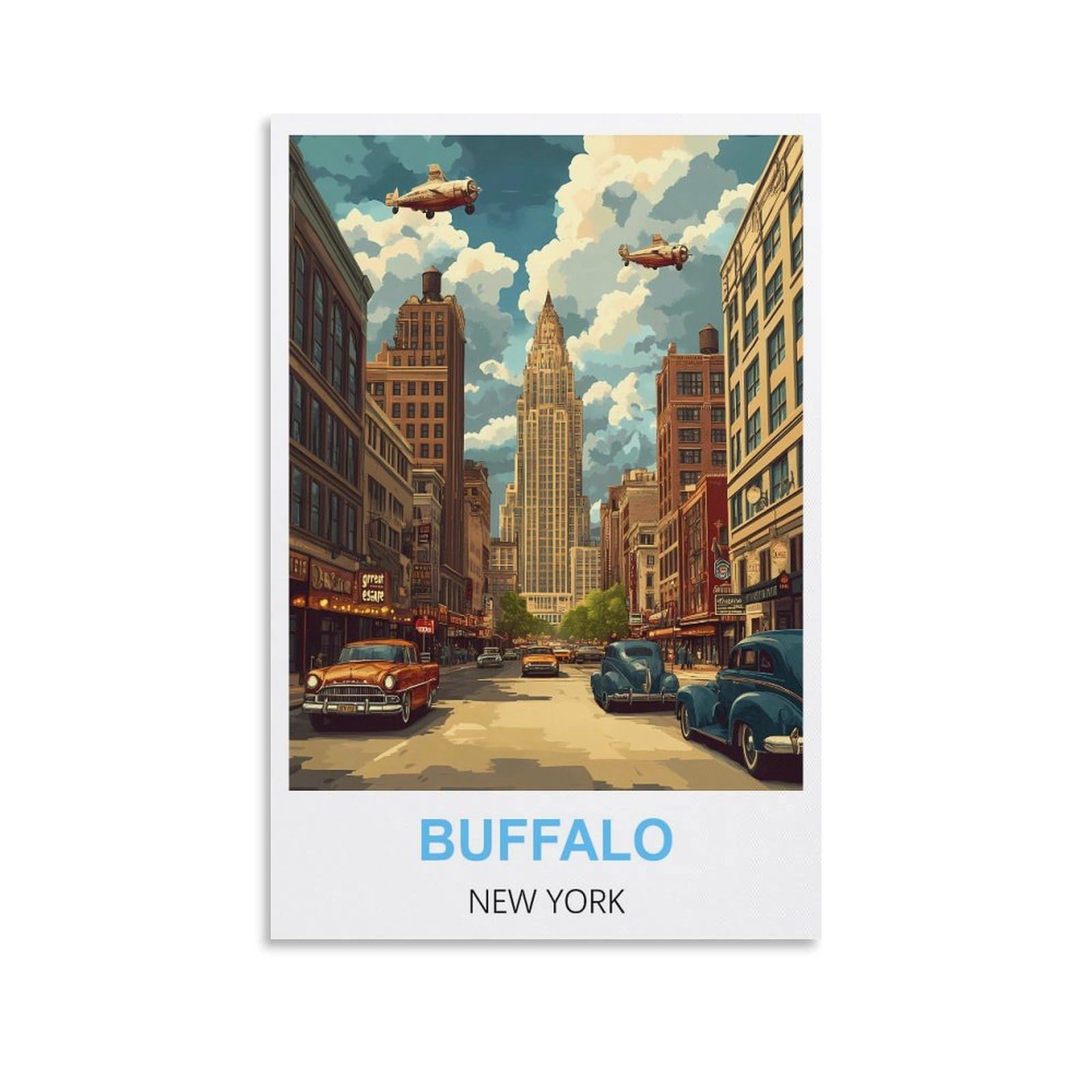Jigsaw Puzzle 2000 Piece Buffalo New York Puzzle 2000 Pieces Wood Puzzle Adult Children'S Educational Toy Family Decompression Game 70x100cm