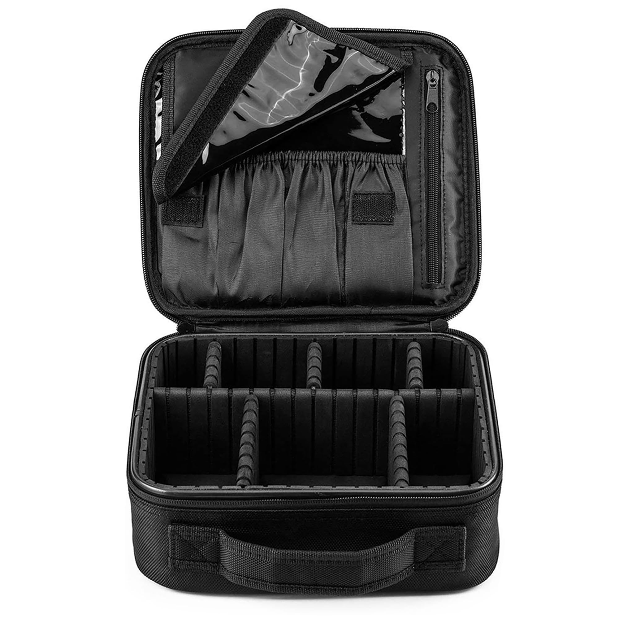 FORRICA Portátil Bolsa de Maquillaje Mujer Organizador Bolso Cosmético Neceser Maquillaje Viaje Almacenamiento de Maquillaje Grande Estuches de Maquillaje Profesional Negro