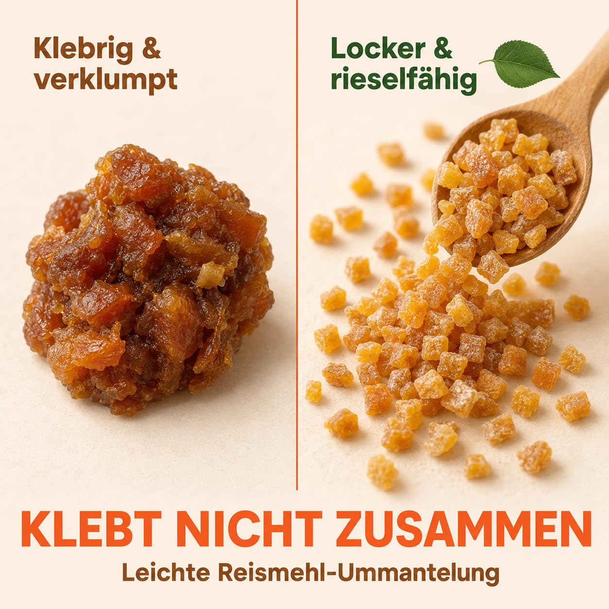 GiDeli Getrocknete Aprikosen 5Kg Gewürfelt Im Eimer Ohne Zuckerzusatz | hoher Fruchtanteil, klebt nicht dank Reismehl, direkt einsatzbereit, ideal für Müsli, Joghurt und zum Backen
