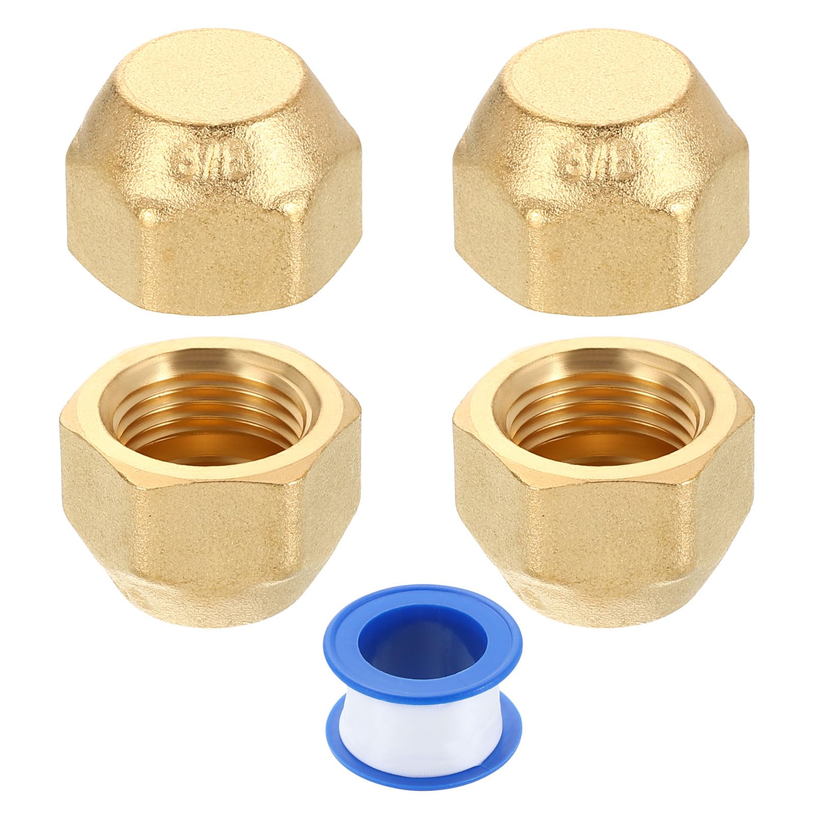Capuchon évasé en laiton 0,95 cm OD filetage femelle 5/8 UNF raccord tuyau hexagonal SAE 45