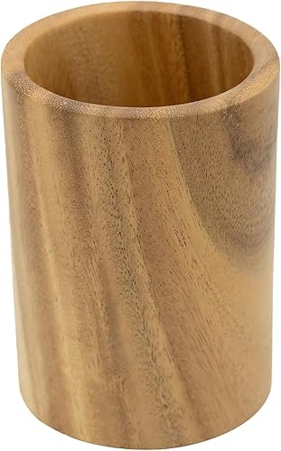 Soporte para utensilios de madera - Soporte para utensilios de madera de teca - Soporte de cuchara de madera - Soporte para utensilios de cocina