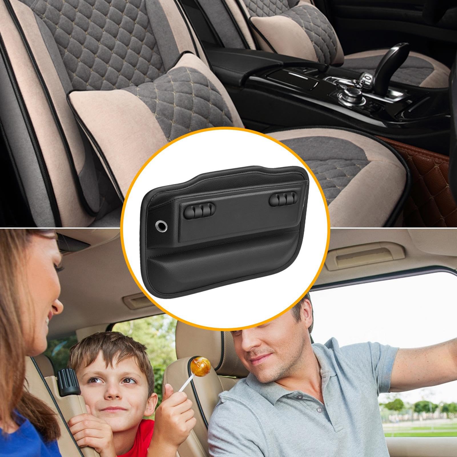 Amazon.co.jp: 車の隙間収納ボックス,固定車用収納ボックス | サイドポケットオーガナイザー、収納ボックスフロントシート - コイン、キー用のケーブルマネージャー付き防水PUレザー  : 車＆バイク 自動車用コインオーガナイザー用サイドポケット収納ポケットシートサイド ...