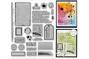 GLOBLELAND Vintage Postcard Background Cling Rubber Stamps