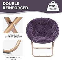 Vista 7 de Magshion Silla platillo para adultos, cómoda silla de sala de estar para dormitorio, esquina, dormitorio, apartamento, asiento circular esponjoso