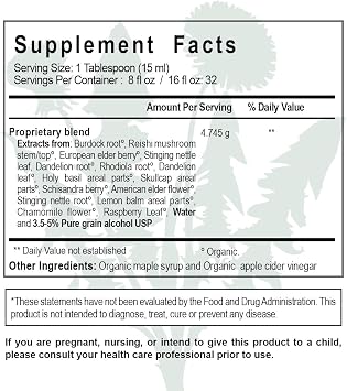 Cleanse + Fortify Organic Liver Detox and Kidney Cleanse with Adaptogens 8 fl oz (16 Servings) USDA Certified Organic