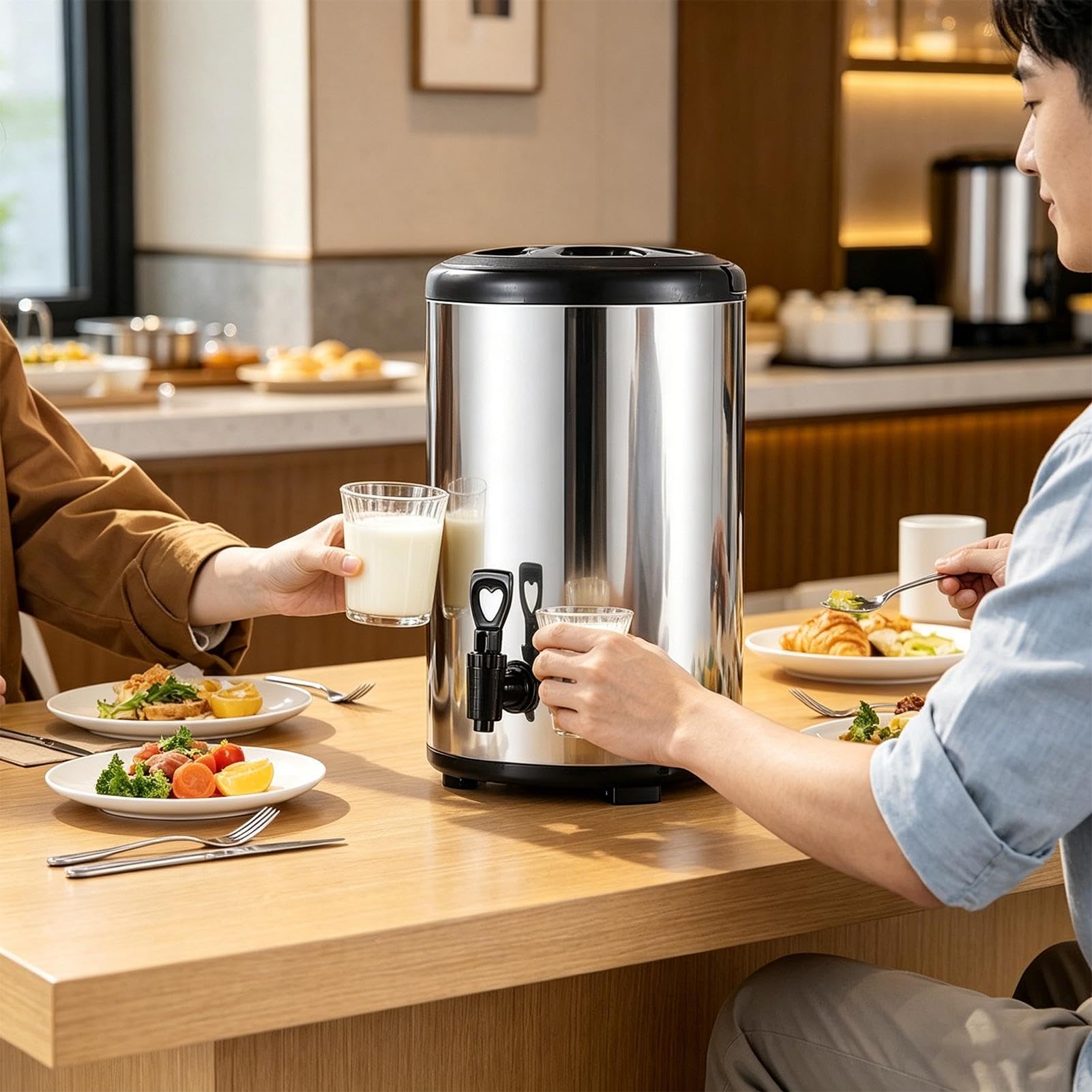 Isoliergetränkespender mit Zapfhahn und doppelwandigem isoliertem Behälter | Edelstahl-Kaffeespender mit großer Kapazität für Partys für Getränke wie Saft Tee Milch Kaffee und für Party Catering