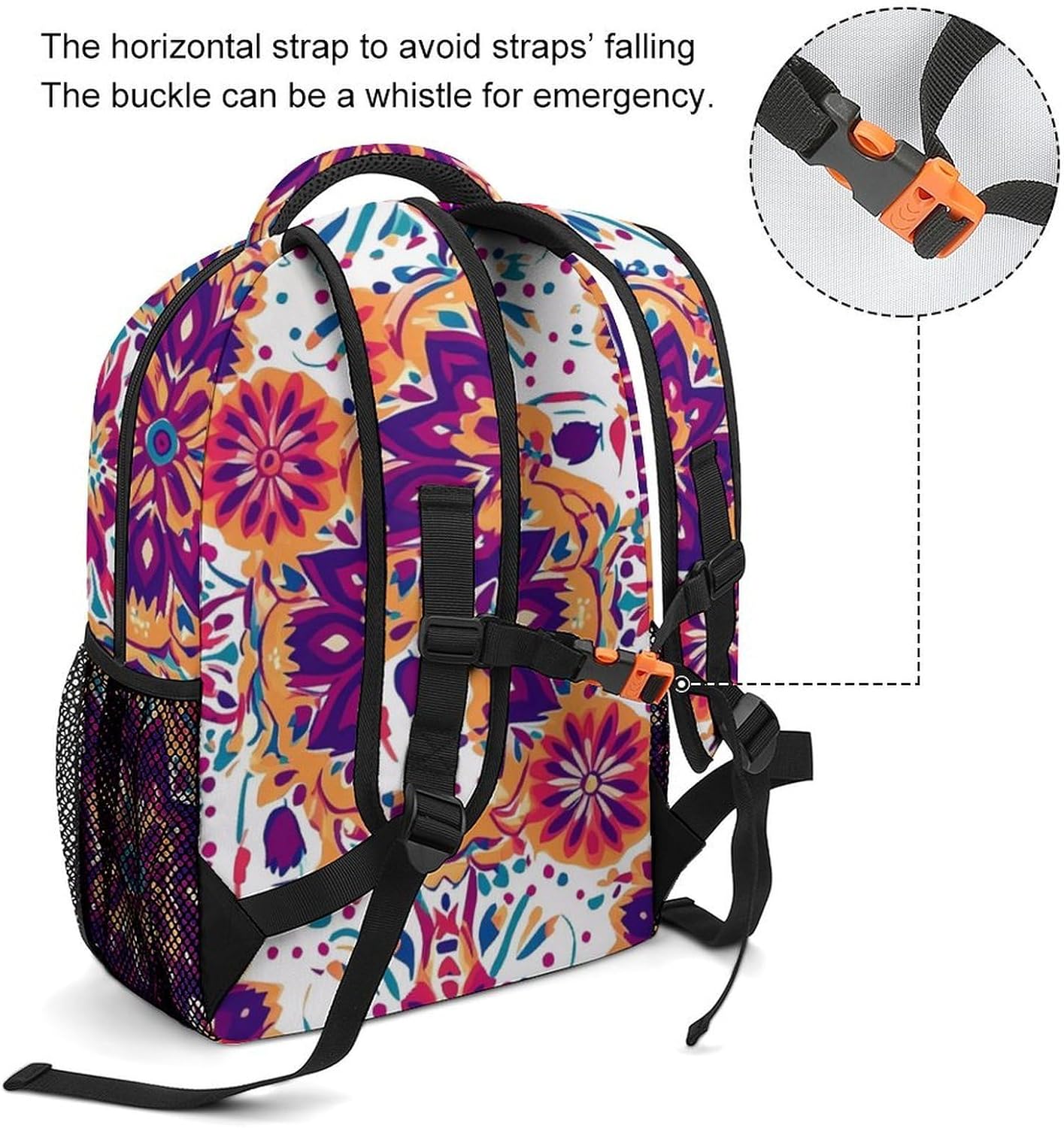 Vintage Boho Mandala Laptop Backpack Lightweight Travel Daypack Shoulder Bag for Men Women