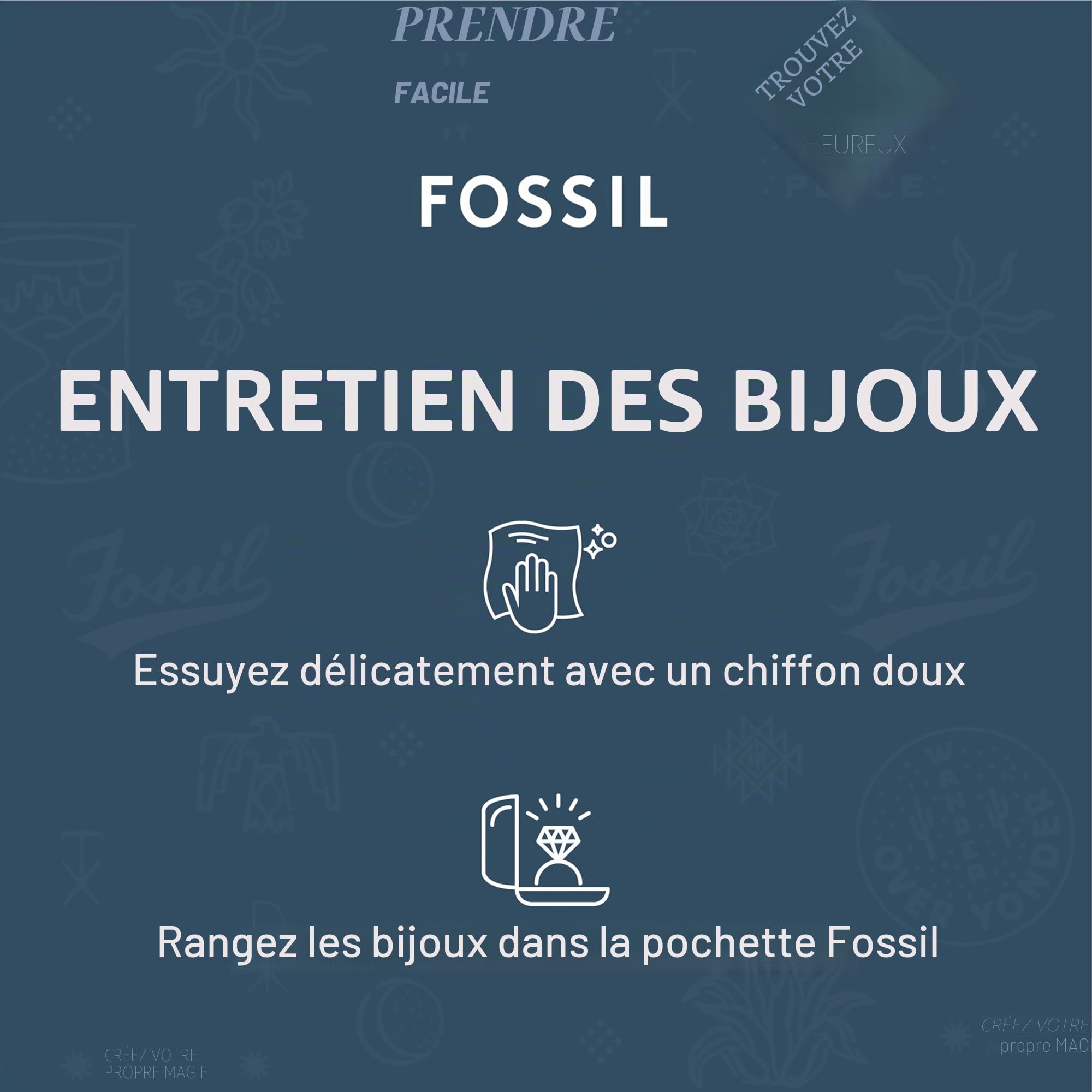 Fossil Collier pour femme en acier inoxydable avec fermoir mousqueton et pendentif en forme de cœur.