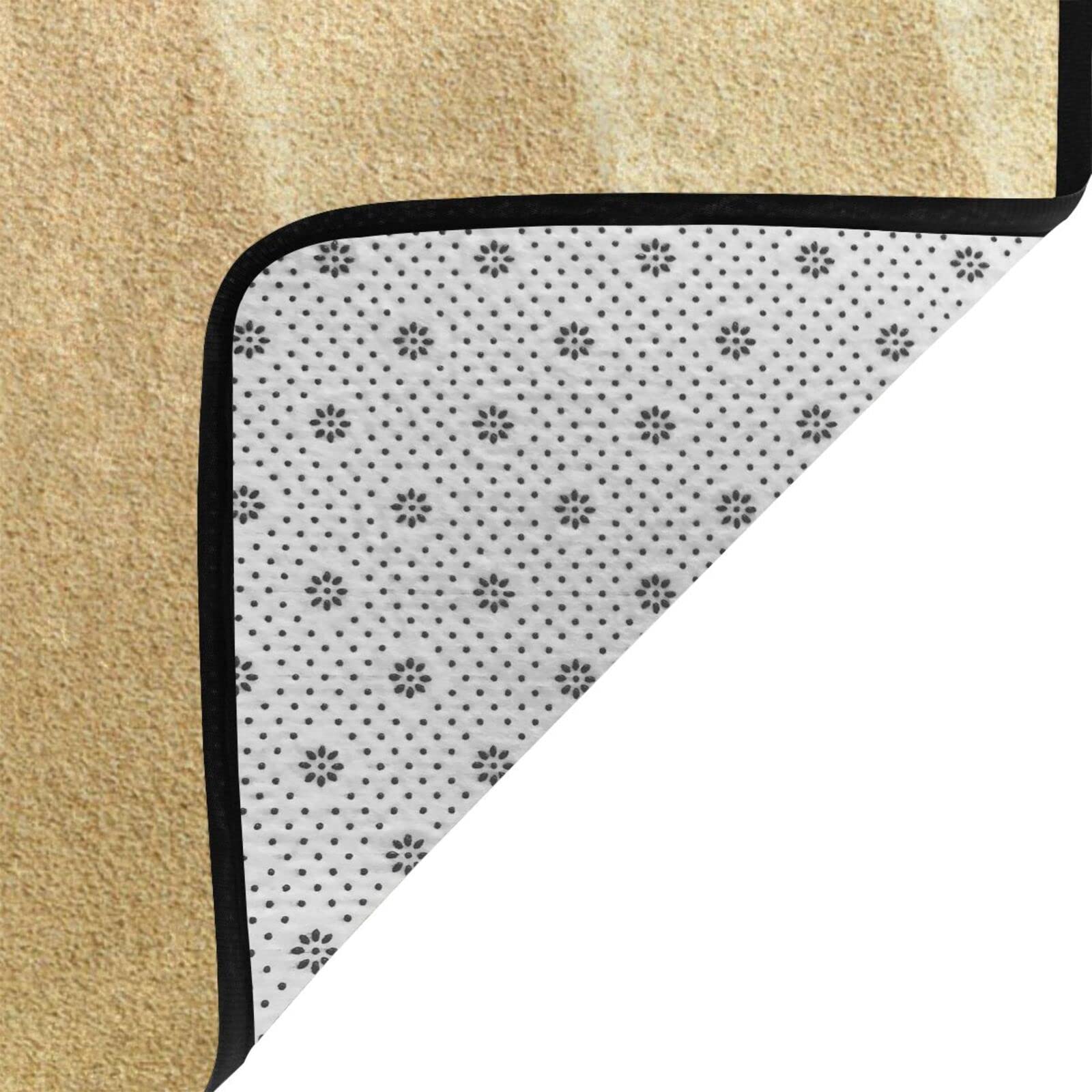 Tapis de sable de plage et coquillages. Antidérapant et durable, doux au toucher. Convient pour le salon, la chambre, le balcon et le bureau. 100 x 150 cm