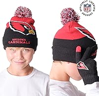Vista 181 de Ultra Game Gorro de invierno de punto súper suave oficial de la NFL con guantes extra cálidos para pantalla táctil