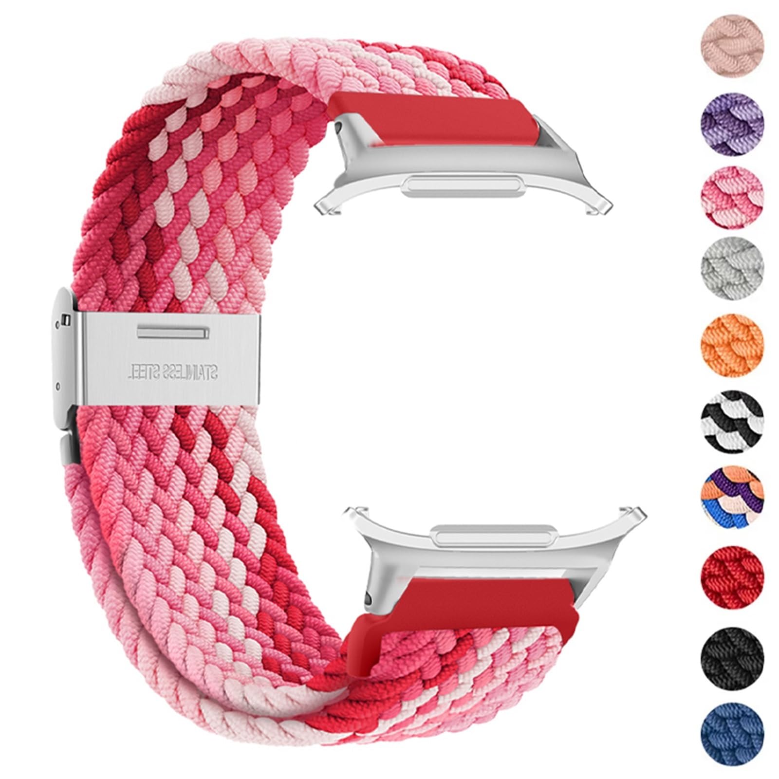 Para Galaxy Watch Ultra 47 mm Correas de reloj Nylon Elástico Trenzado Solo Loop Correa Pulsera