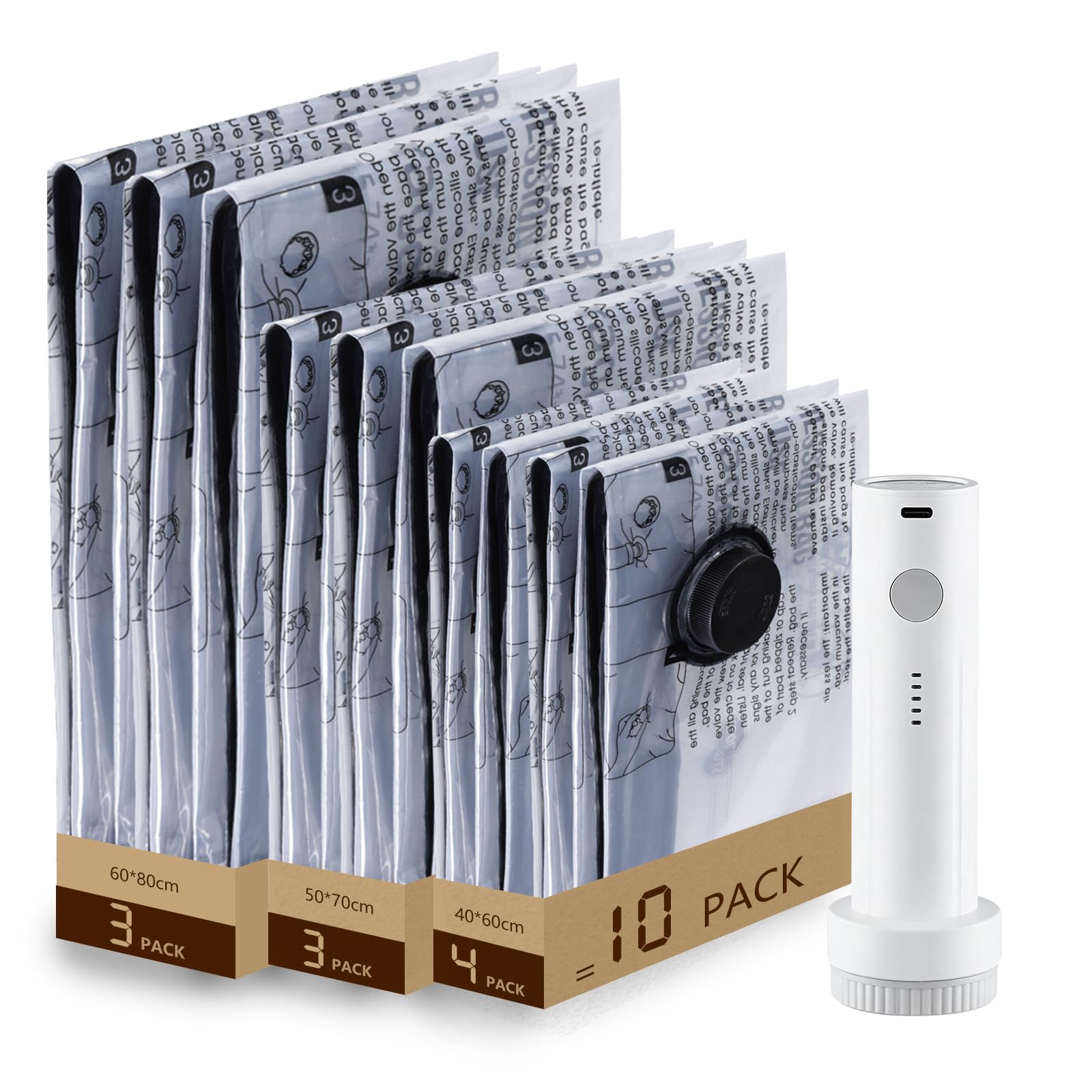 10 sacs sous vide + pompe électrique