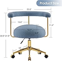 Vista 3 de BarberPub Silla de manicura con ruedas rodantes, moderna silla de tocador de maquillaje, estación de tecnología de uñas ajustable, sillón